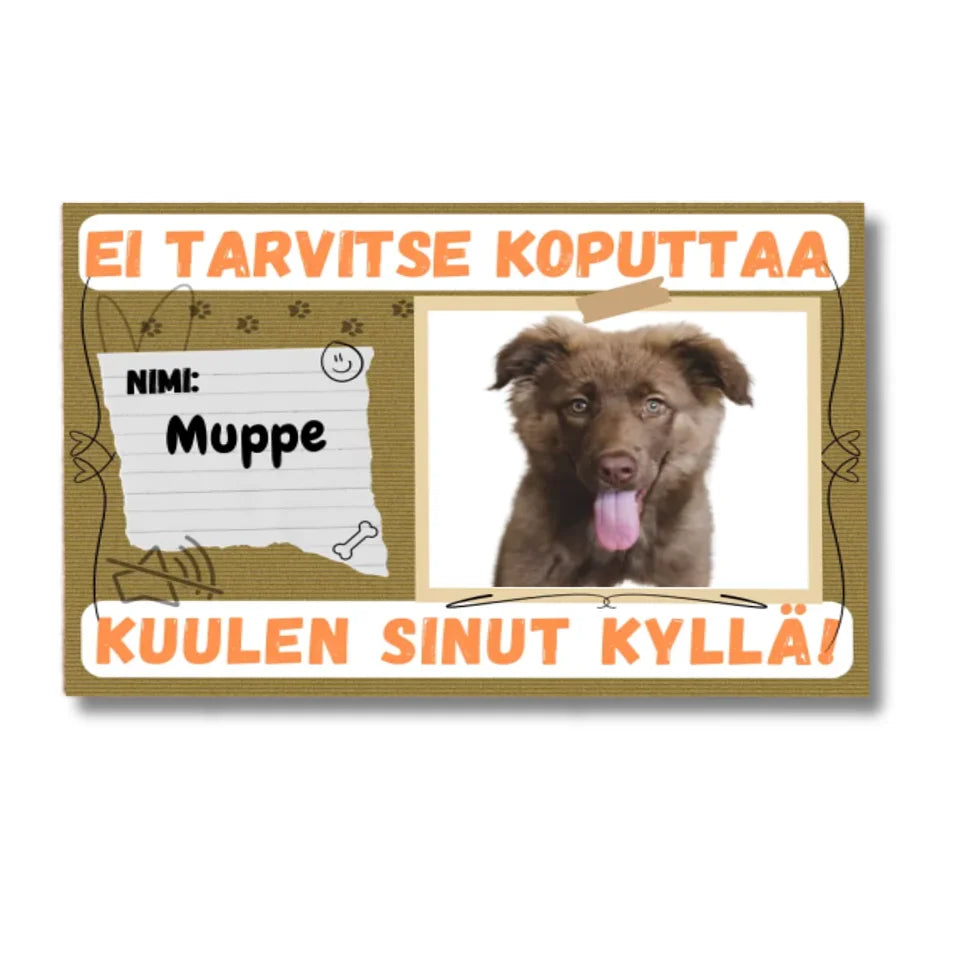 Kustomoitava ovimatto omien lemmikkien kuvilla ja nimillä - Ei tarvitse koputtaa