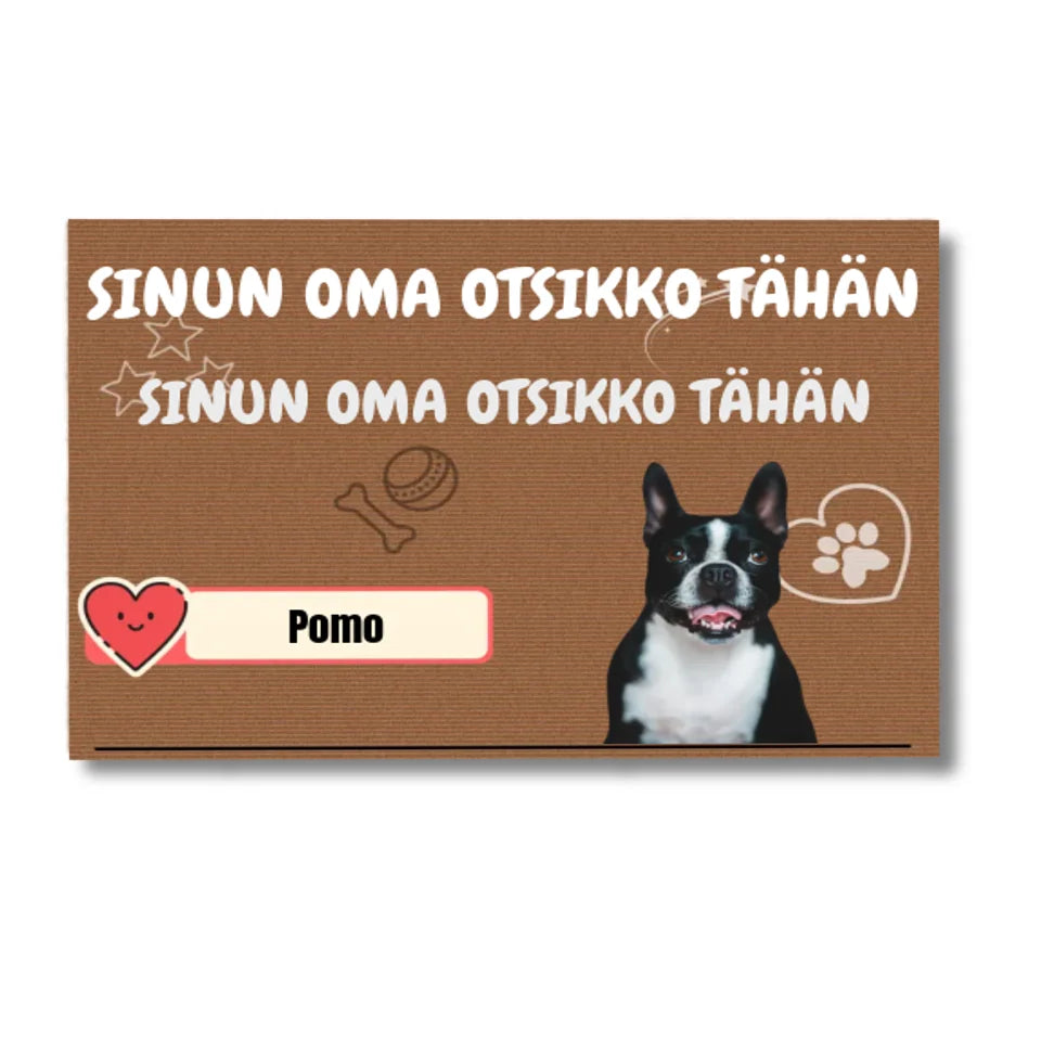 Kustomoitava ovimatto - Oma otsikko tumma