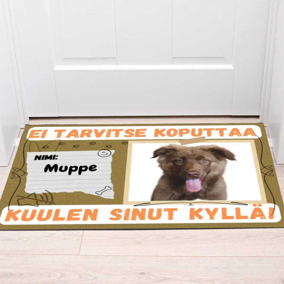 Kustomoitava ovimatto omien lemmikkien kuvilla ja nimillä - Ei tarvitse koputtaa