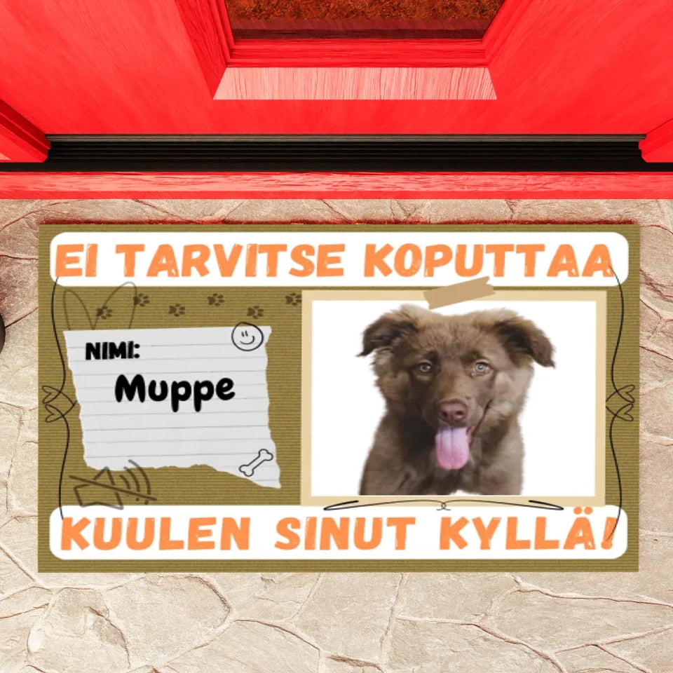 Kustomoitava ovimatto omien lemmikkien kuvilla ja nimillä - Ei tarvitse koputtaa