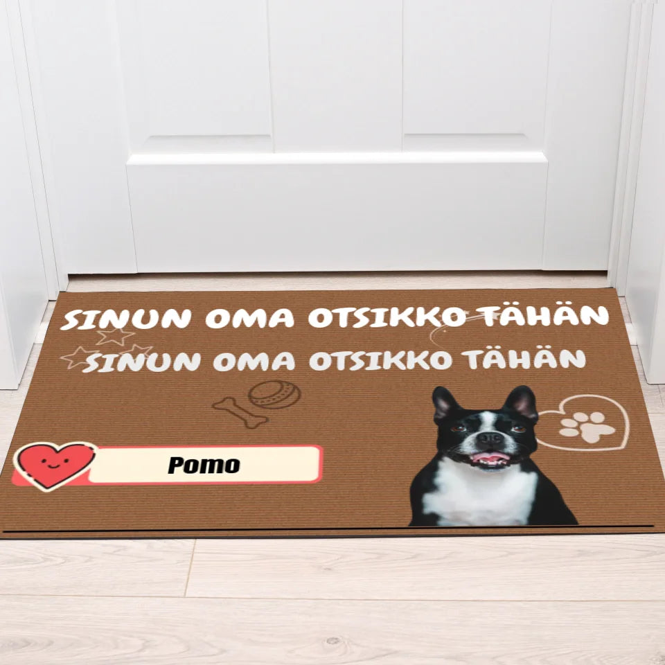 Kustomoitava ovimatto - Oma otsikko tumma