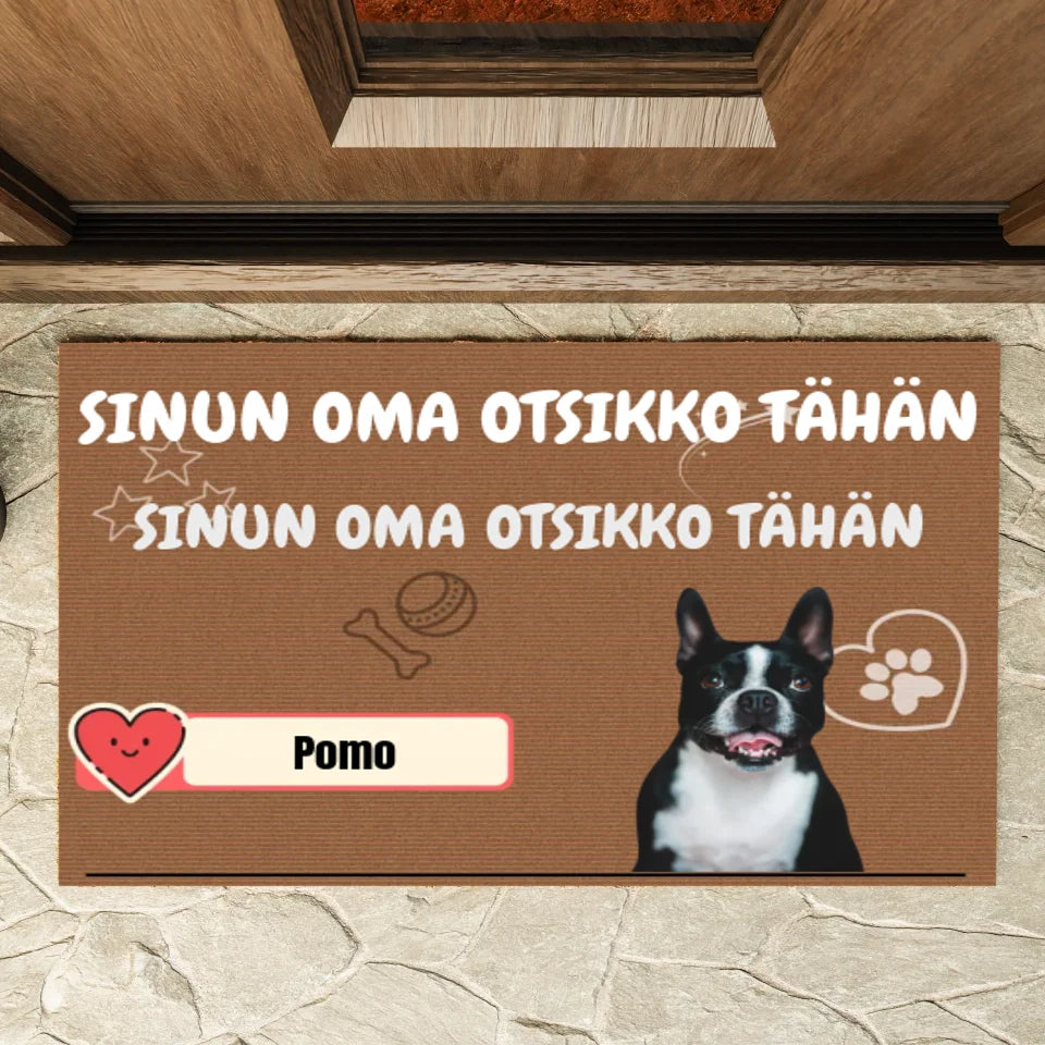 Kustomoitava ovimatto - Oma otsikko tumma
